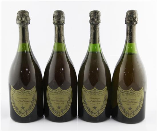 Four bottles of Dom Perignon 1961 Vintage Champagne.